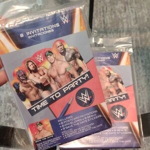 WWE Time to Party Invitations - Red and Blue